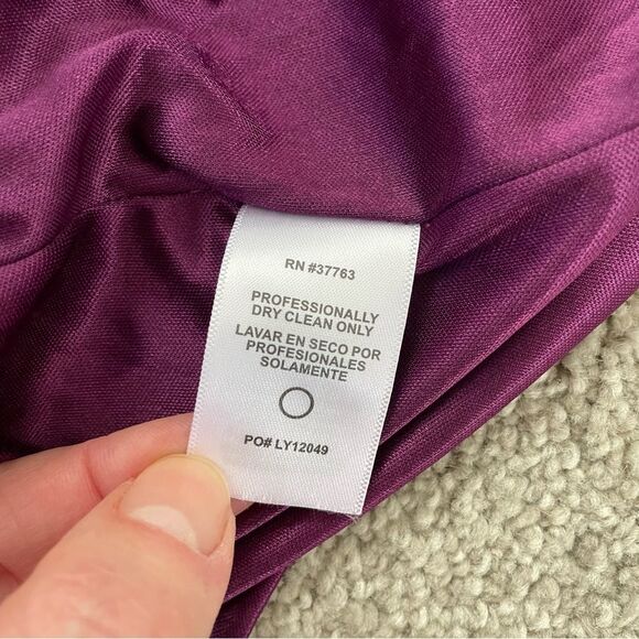 NWT Laundry by Design Ruched Stretchy Sheath Dress Sequins Ambrosia Plum 12 - Picture 9 of 14